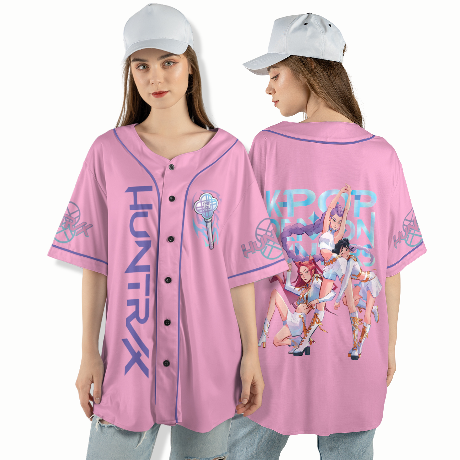 Huntrix Girls Kpop Demon Hunters Jersey Shirt, Kpop Demon Hunters Merch | Adult & Kids Sizes