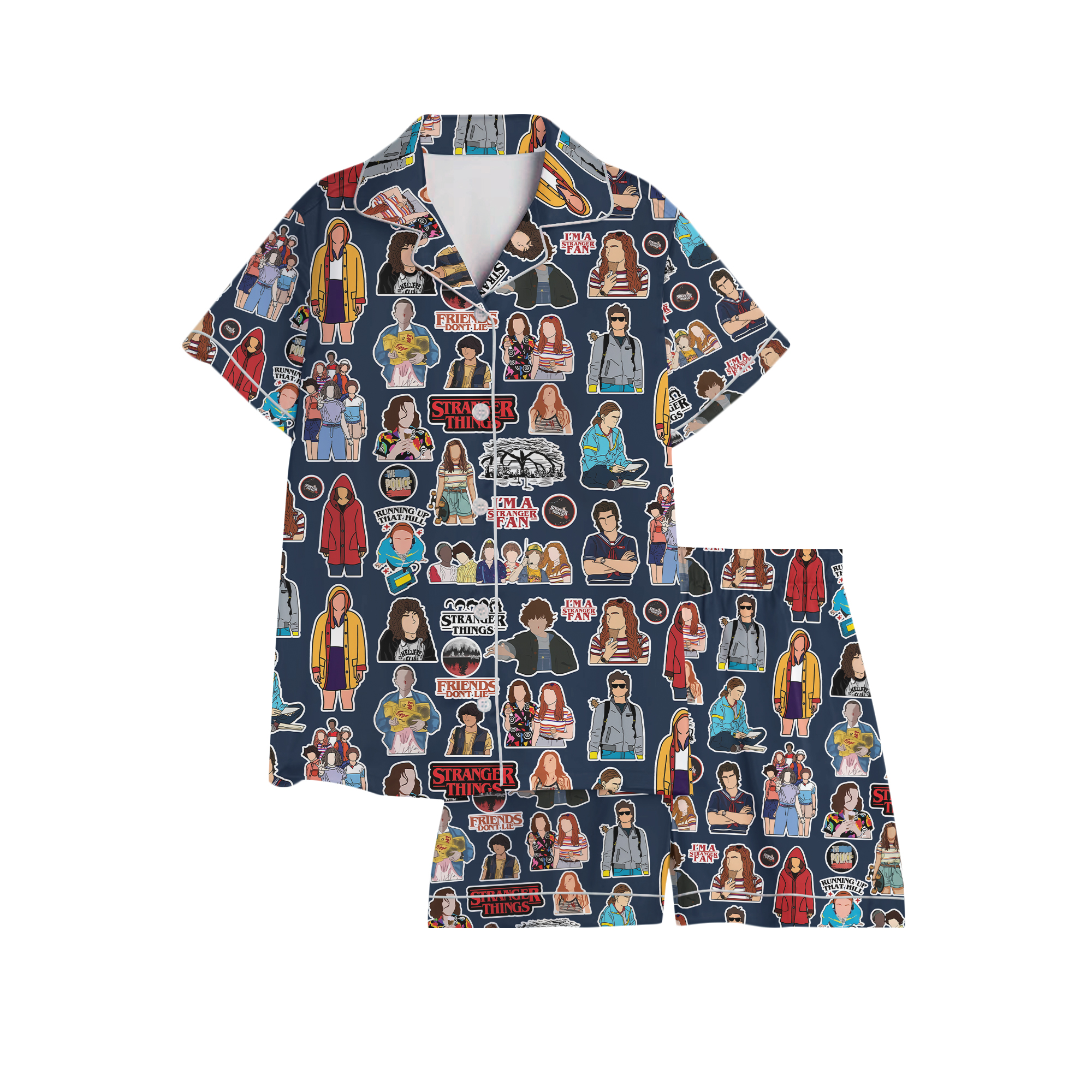 Stranger Things Pajamas Long Set and Short Set