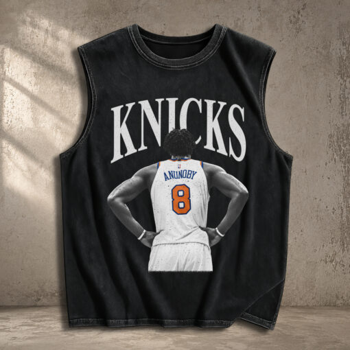 OG Anunoby Knicks Play Off NBA Tank Top, Vintage Basketball Graphic Tank Top