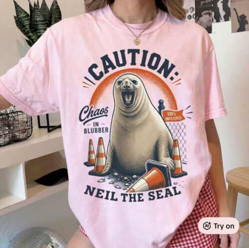 Neil the Seal Tee, Funny Chaos in Blubber Shirt