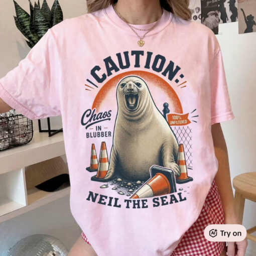 Neil the Seal Tee, Funny Chaos in Blubber Shirt