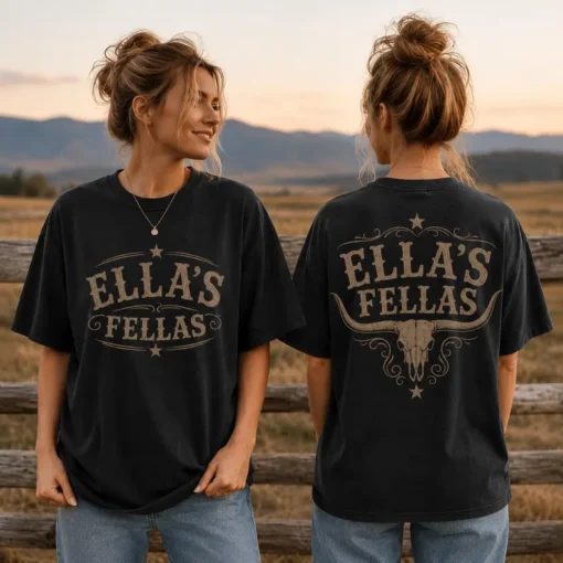 Ellas Fellas Club Shirts, Vintage Western Concert Graphic Tee #N