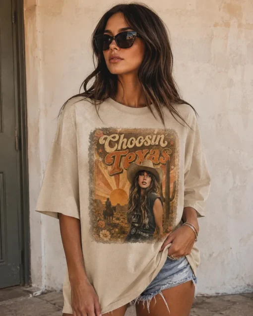 Ella Langley Inspired Choosin' Texas Country Music Tee, Western Cowgirl Graphic Shirt #N